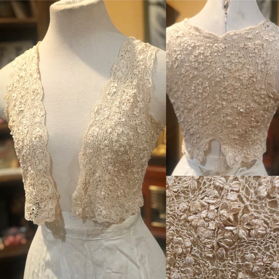 Antique Victorian Ivory Lace Vest