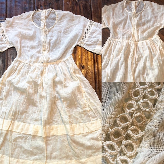 Edwardian White Cotton Girls Dress