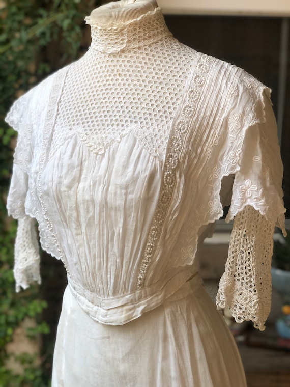 Antique Edwardian White Cotton Bodice