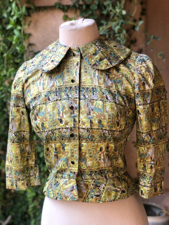 Vintage 1950’s Egyptian Novelty Print Jacket
