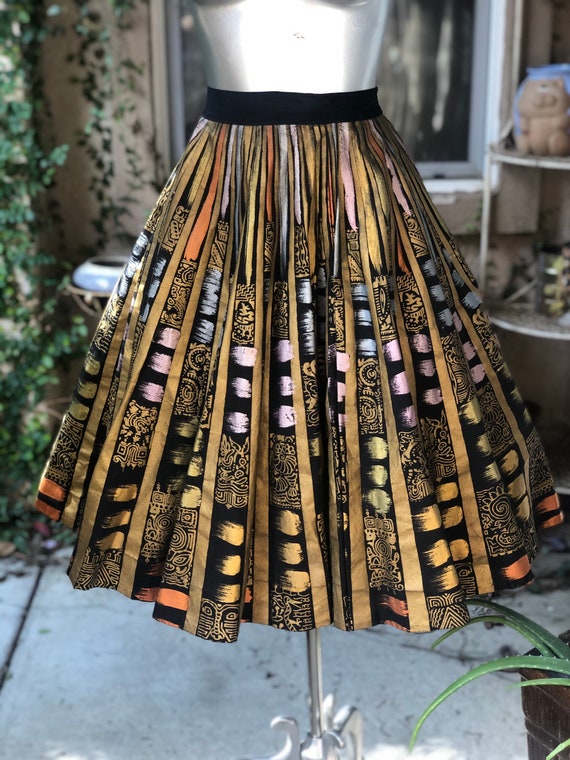 Vintage 1950’s Hand-Painted Mexican Skirt Creacion