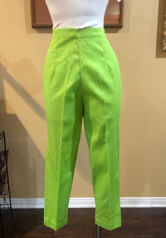 Vintage 1950’s Green Barkcloth Cigarette Pants NOS