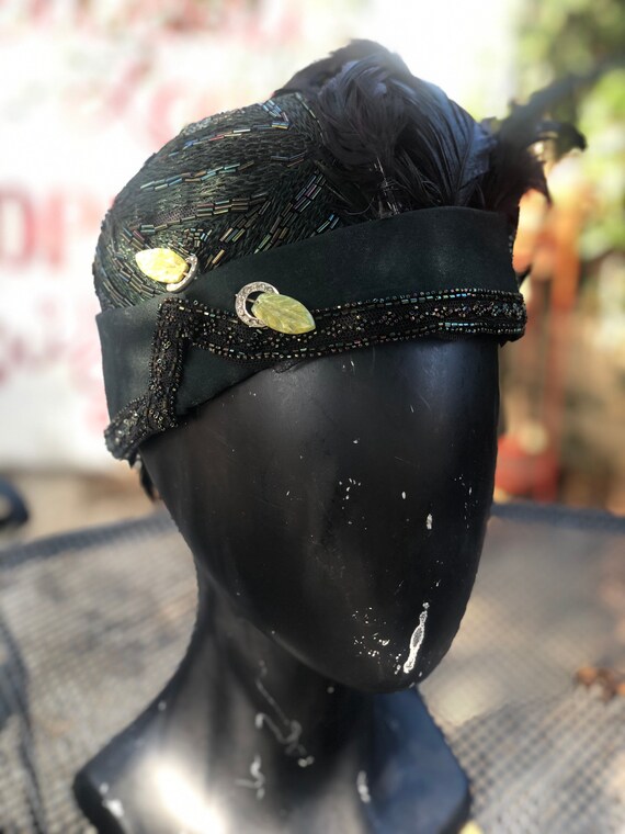 Vintage 1920’s Hand Beaded Cloche Hat