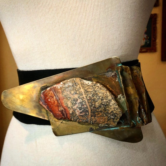 Vintage Abstract Copper Abstract Belt