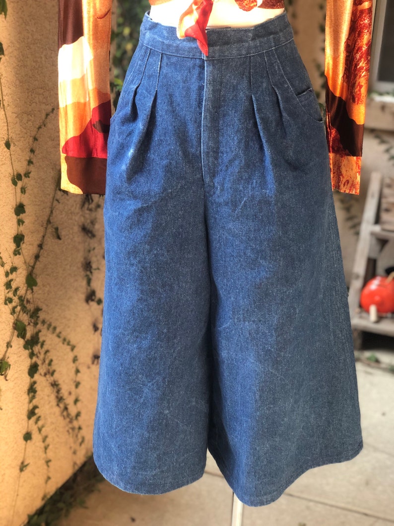 Vintage 1970s Selvedge Denim Gauchos Etsy