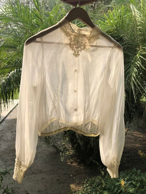 Vintage 1970’s Sheer Edwardian Style Blouse