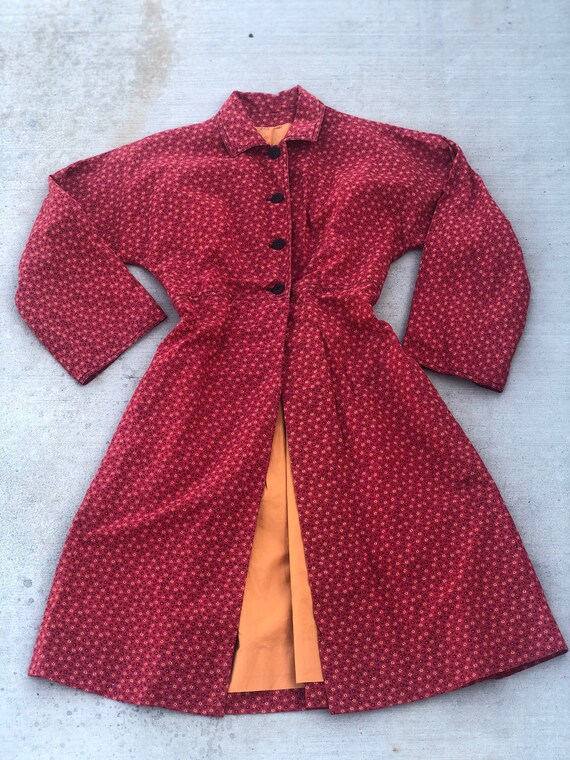 Vintage Calico Floral Print Coat