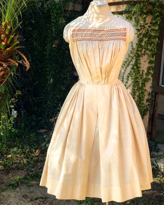 Vintage 1950’s Cream Cotton Dress