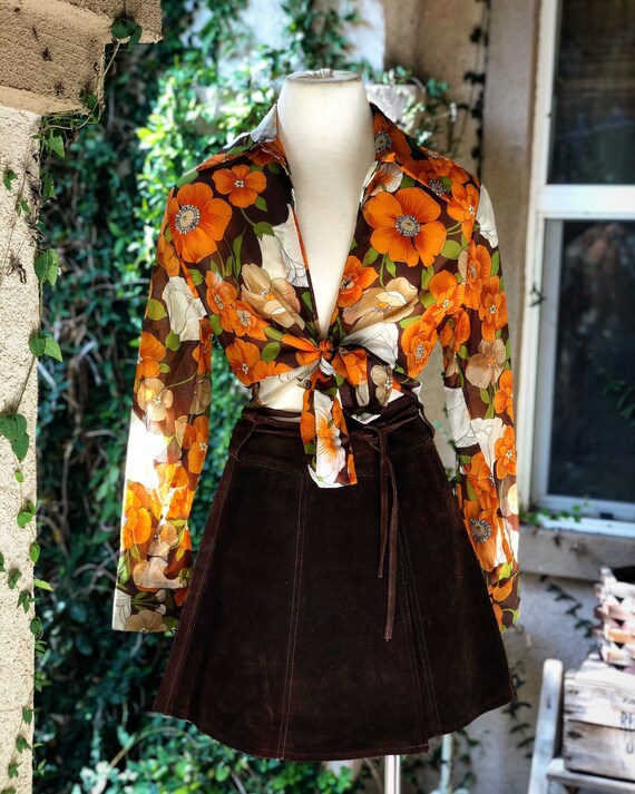 Vintage 1960’s Brown Suede Mini Skirt