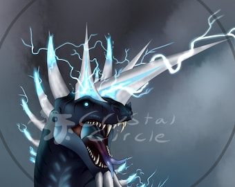 Storm Dragon art pin