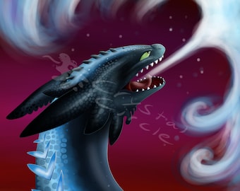 Alpha Toothless 11x16 Drucken Etsy