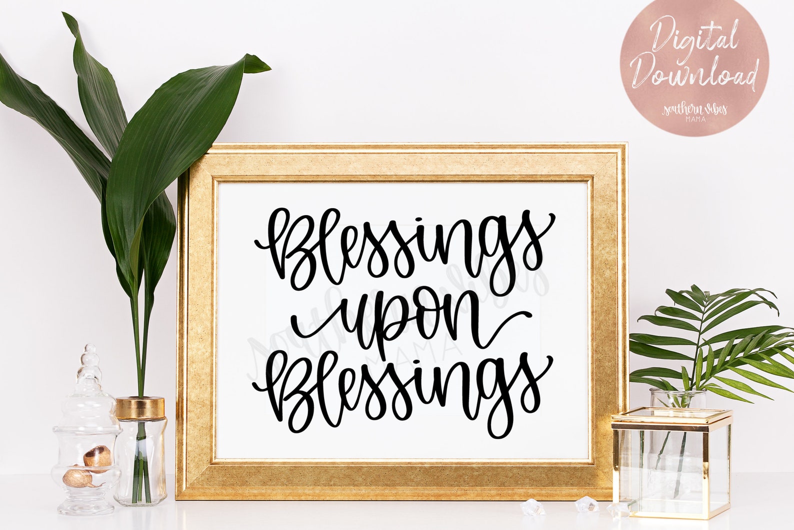 Blessings Upon Blessings Printable Printable Christian Wall Etsy India
