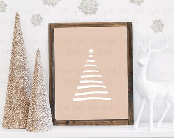 Boho Christmas | Christmas Tree Art | Christmas Printable | Christmas Boho Decor | Digital Download | Holiday Wall Art | 5x7 | 8x10 | 11x14