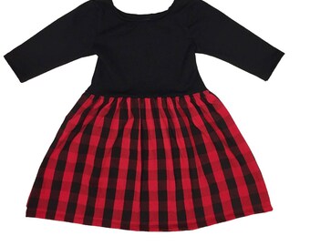 Buffalo Plaid Dress Toddler Dress Baby Dress Girls Dress Girl Dress Holiday Dress Girl Dress Girl Clothes Toddler Clothes Baby Clothes