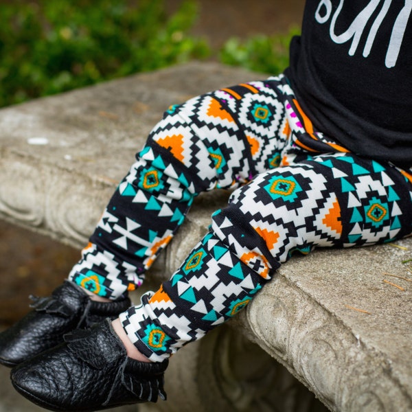 Turquoise Aztec Leggings - Tribal Baby Leggings Baby Boy Leggings Baby Girl Leggings Aztec Leggings Tribal Leggings Baby Pants