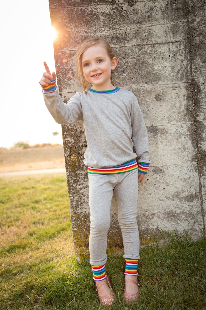 Grey Rainbow Leggings or Joggers Baby Joggers Baby Leggings Baby Pants Kids Leggings Toddler Pants Baby Clothing