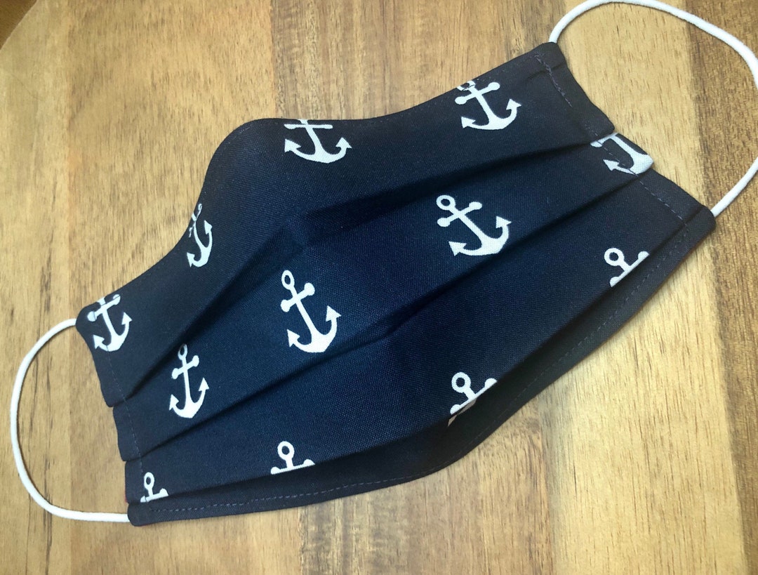 Anchors Away Boating Summer Face Mask Washable, Reusable, Reversible