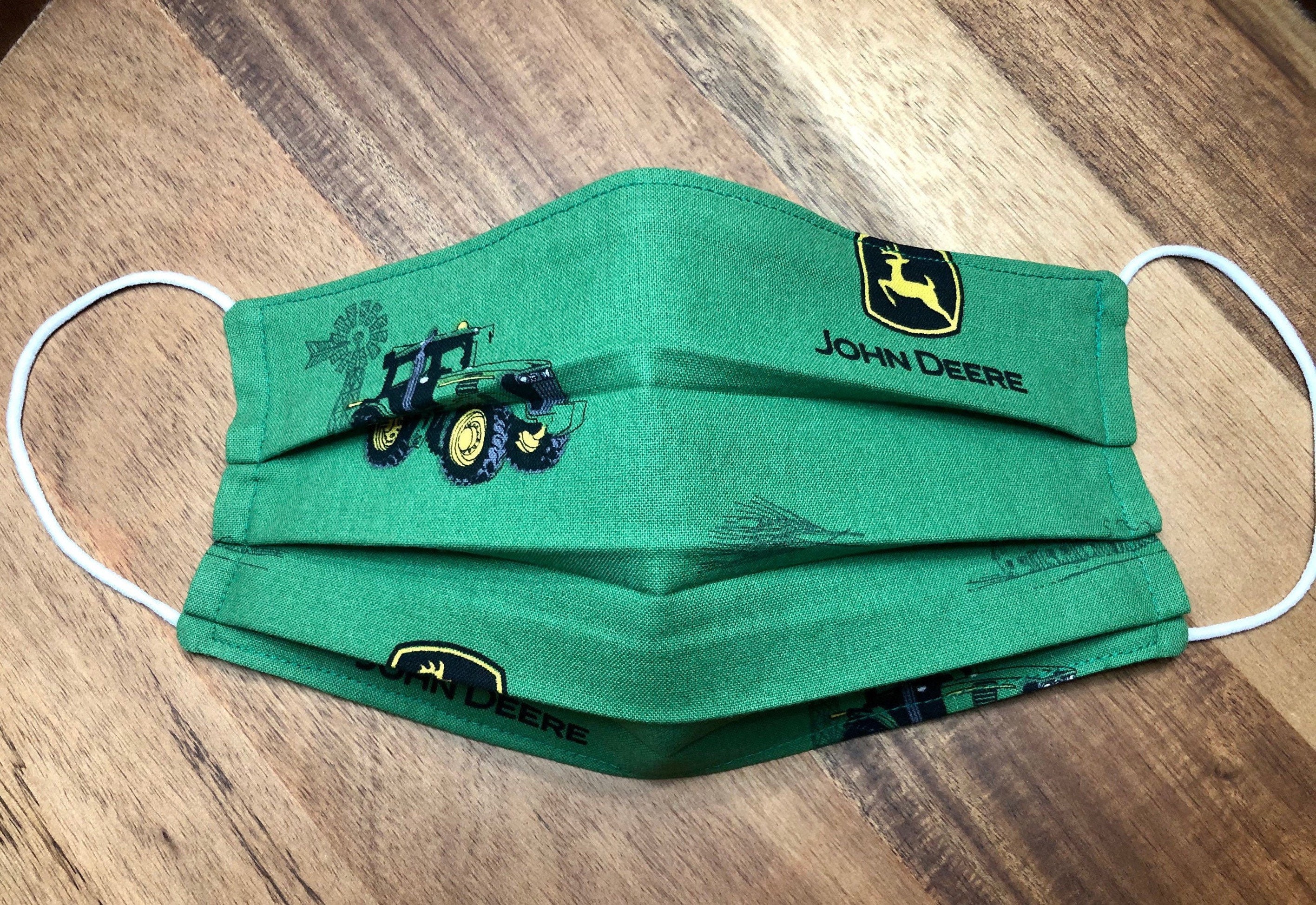 John Deere Farmer Face Mask Adjustable Nose Wire Ear Loops Etsy