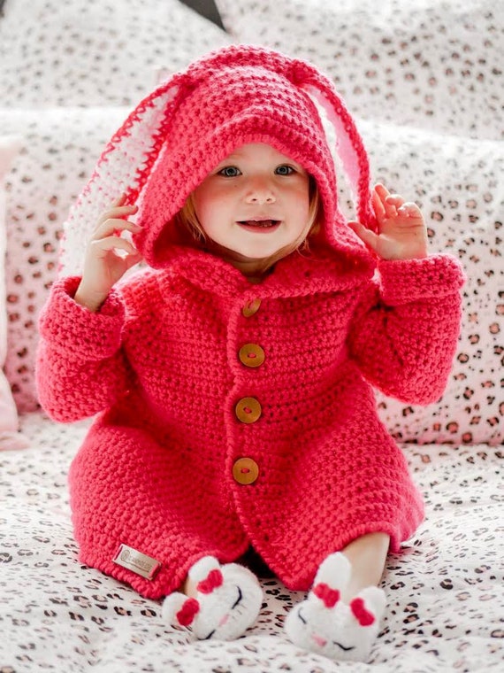 Baby Cardigan Hooded Bunny Cardigan Kids Hooded Bunny Cardigan