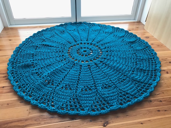 Rug, Crochet Floor Rug, Round Rug, decorative floor rug, nursery rug, mandala rug, large Floor Rug, Indoor outdoor rug,