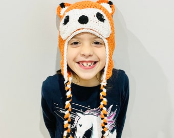 Crochet Fox Beanie, Woodland Animal Beanie, Kids Beanie, Girl and Boy Beanie