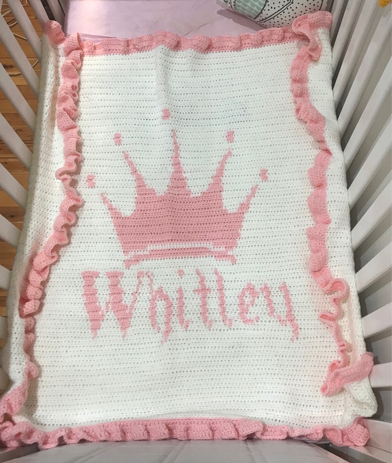 Crochet Princess Blanket With Ruffle Edging Baby Blanket Etsy