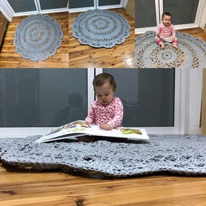 Rug, Crochet Floor Rug, Round Rug, decorative floor rug, nursery rug, mandala rug image 10