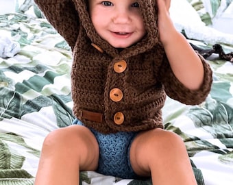Baby Cardigan, Hooded Bear Cardigan, Kids Hooded Bear Cardigan, Baby Jacket, Hooded Bear Kids Jacket, Hooded Jacket, Hooded Cardigan