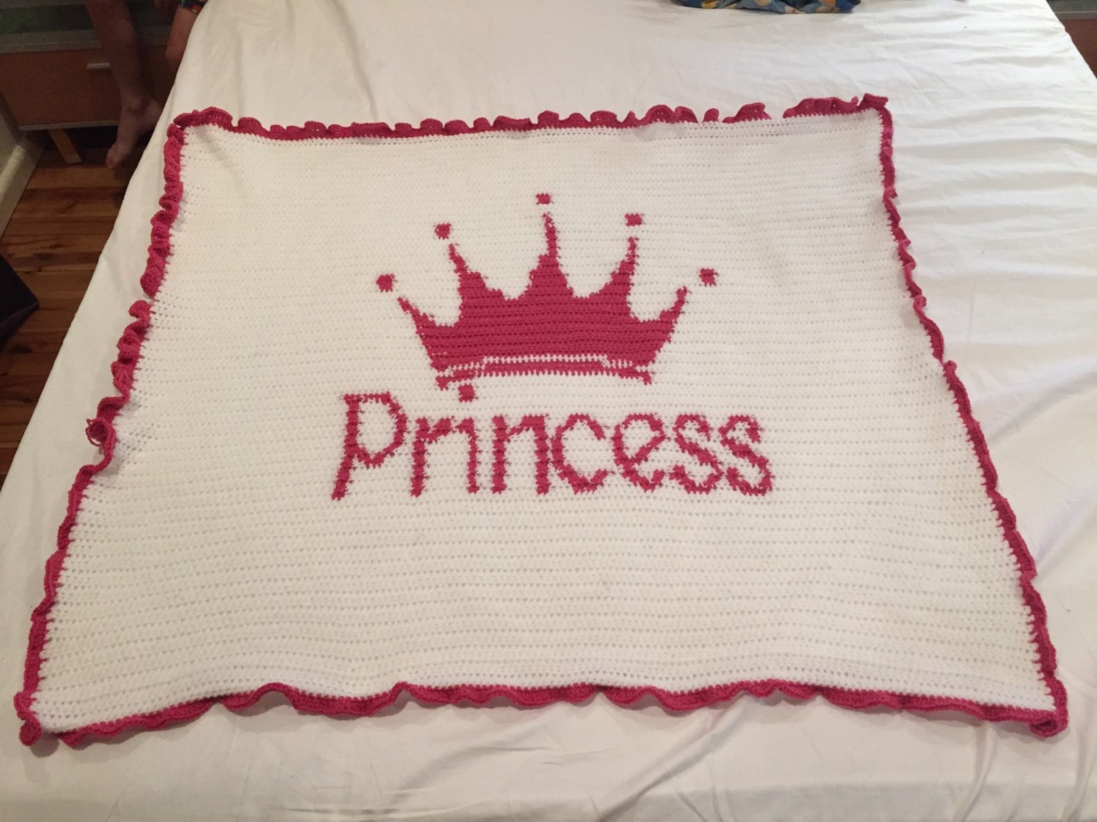 Crochet Princess Blanket With Ruffle Edging Baby Blanket Etsy
