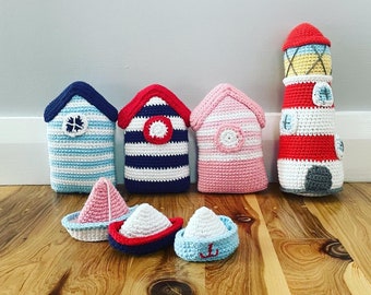 Crochet Little Beach Cabins Set of 3