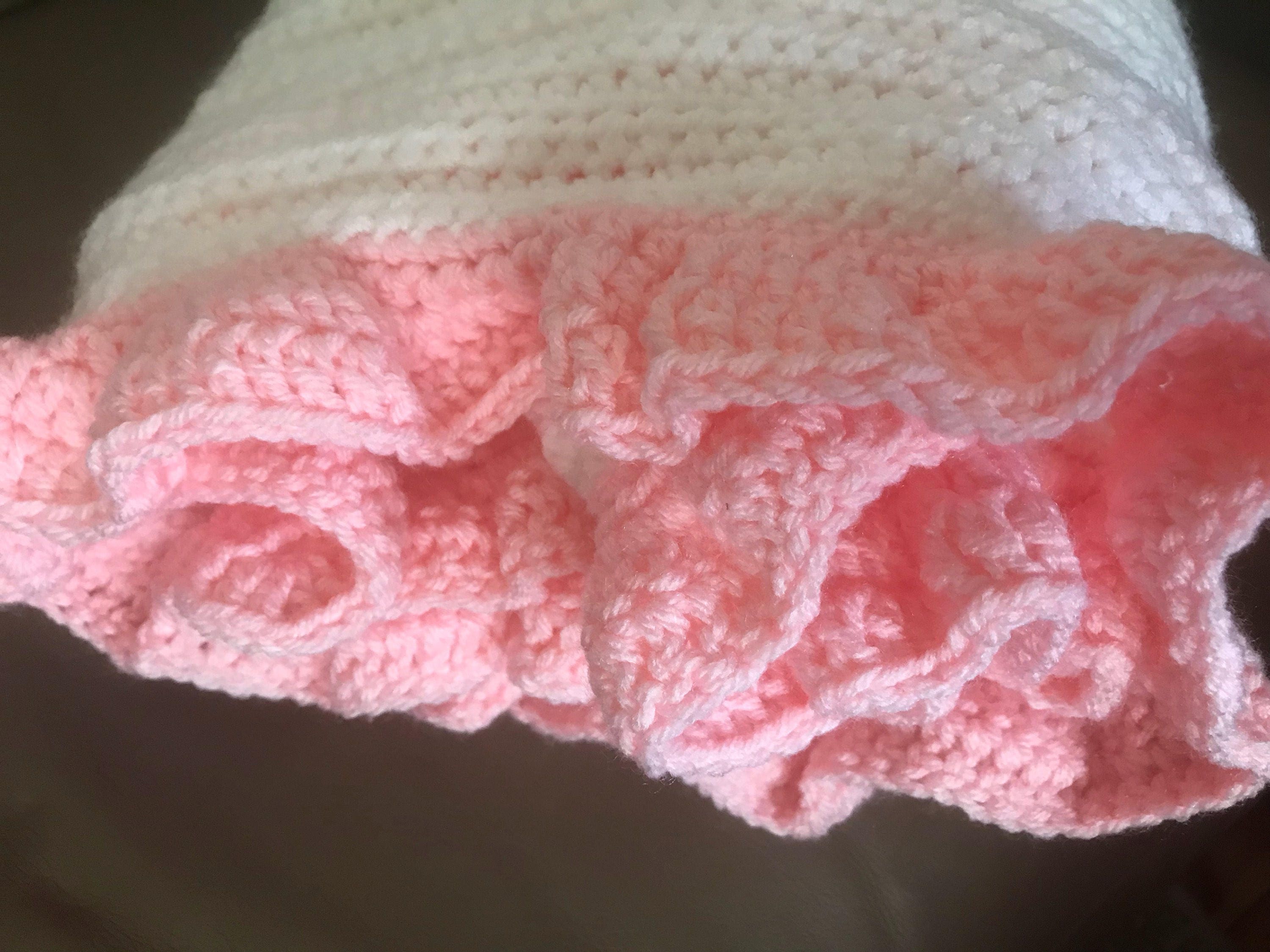 Crochet Princess Blanket With Ruffle Edging Baby Blanket Etsy