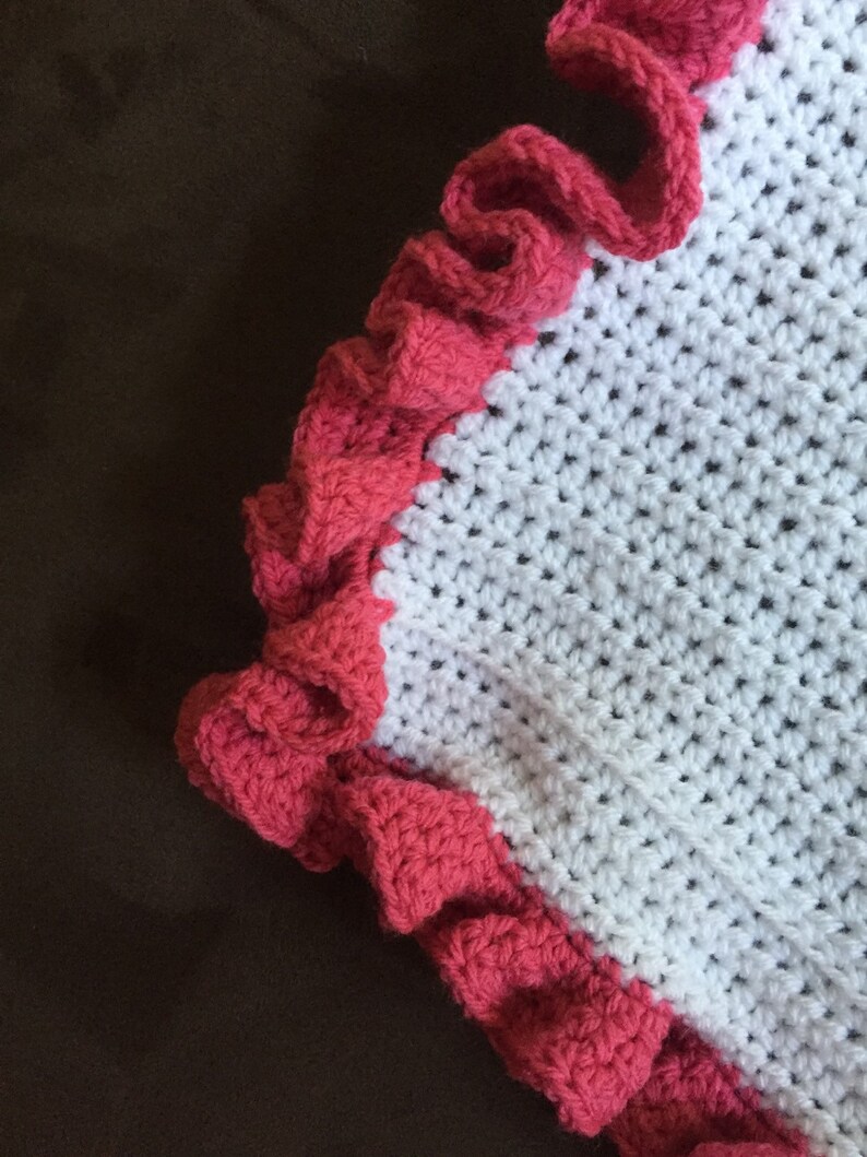 Crochet Princess Blanket With Ruffle Edging Baby Blanket Etsy