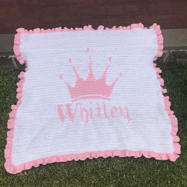 Crochet Princess Blanket With Ruffle Edging Baby Blanket Etsy