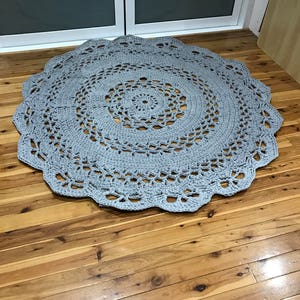 Rug, Crochet Floor Rug, Round Rug, decorative floor rug, nursery rug, mandala rug image 6