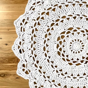 Rug, Crochet Floor Rug, Round Rug, decorative floor rug, nursery rug, mandala rug image 4