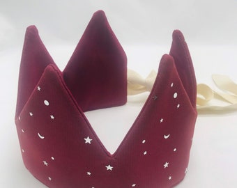 Couronne unisexe / couronne rouge étincelante / couronne d’anniversaire