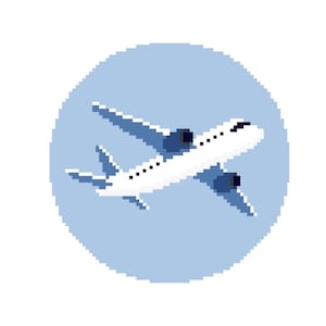 Airplane Needlepoint Chart - Cross Stitch Pattern