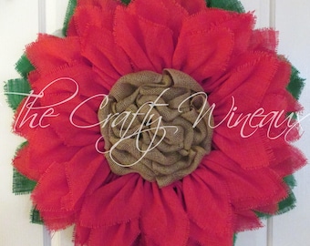 Extra Large 30" Rich Coral Burlap Sunflower Wreath, Fall, Sunflower Door Hanger, Burlap Wreath, Spring Summer Sunflower