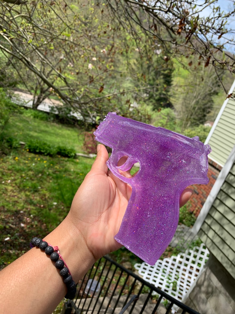 Purple Resin Glitter Gun Etsy