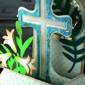 Osterkreuz, Jesus, christliche Auferstehung auferstanden Eis Schatten-Box, Pop-up-Box-Karte