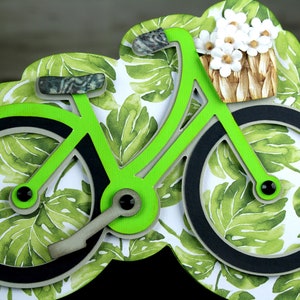 Biglietto d'auguri 3D per biciclette, bici, motociclista, ciclismo, PERSONALIZZAZIONE GRATUITA