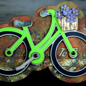 Biglietto d'auguri 3D per biciclette, bici, motociclista, ciclismo, PERSONALIZZAZIONE GRATUITA