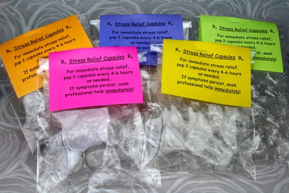 Stress Relief Capsules 5-bag Assortment Bubble Wrap Gag - Etsy