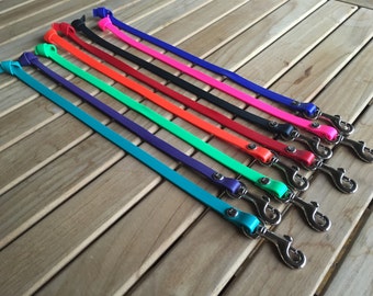 1/2" Biothane Long Line Dog Leash No Handle. Waterproof & Mud Resistant.  Nickel Plated Brass Hardware Tracking Line