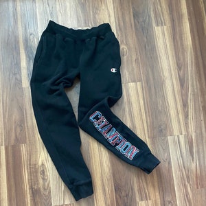 Vintage Champion mens sweatpants Size M  - boyfriend sweats  - Track Pants - Appliqué Logo