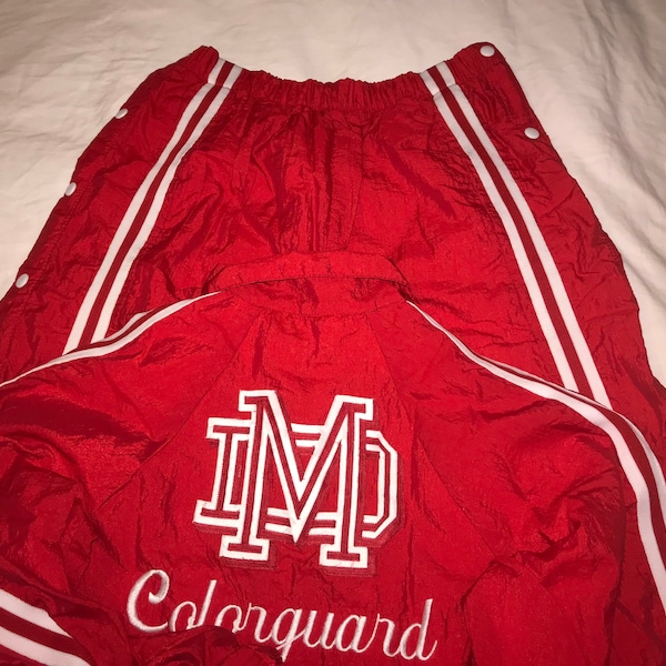 Vintage Mater Dei High School - Colorguard Warm Ups - Unisex - Tear Away Pants size XL - Windbreaker size S