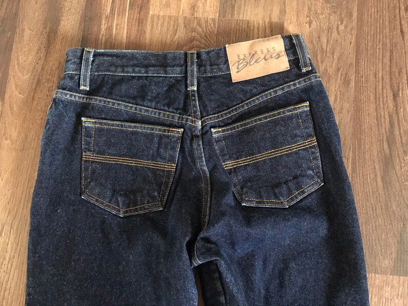 Dark 27 x 29 Express Denim Jeans Old School Relaxed Fit Junior Size 56