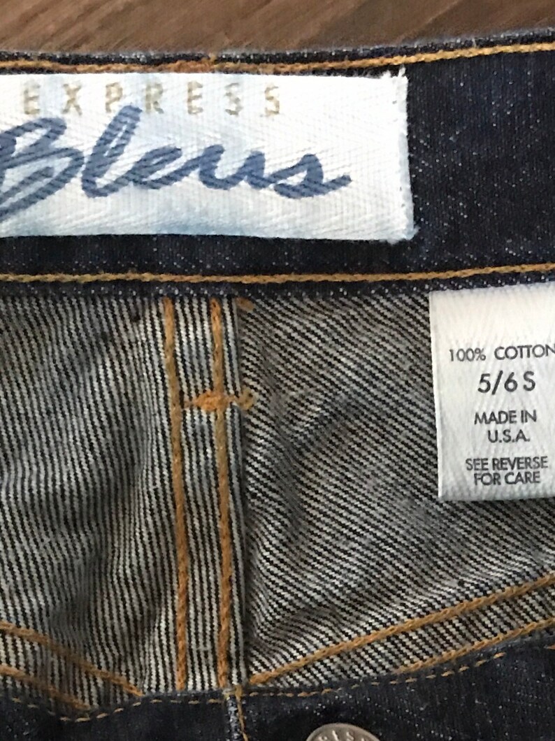 Dark 27 x 29 Express Denim Jeans Old School Relaxed Fit Junior Size 56