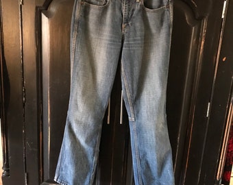 Polo Jean Company - Vintage Ralph Lauren - Ladies Flood Jeans Size 4 - Fits 28 x 24Faded Blue Jeans