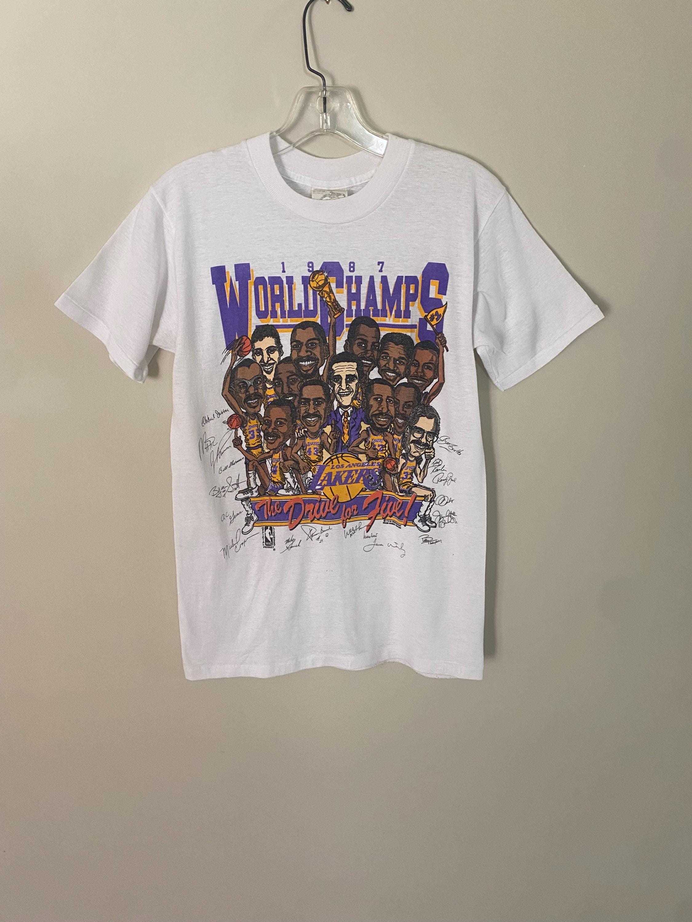LA Lakers 1987 World Champs Game T-shirt - Size Medium - Etsy